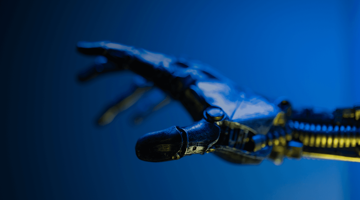 Abstract blue AI circuit background
